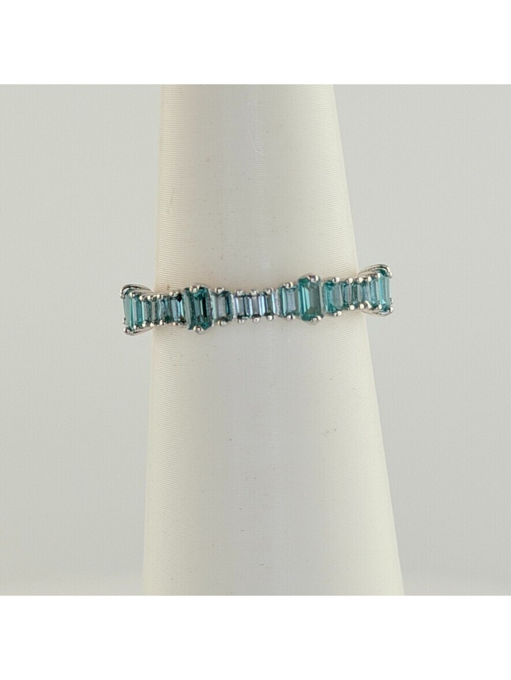 Bomb Party Sterling Club Ring Sz 8 Paraiba Tourmaline on .925 Sterling Silver